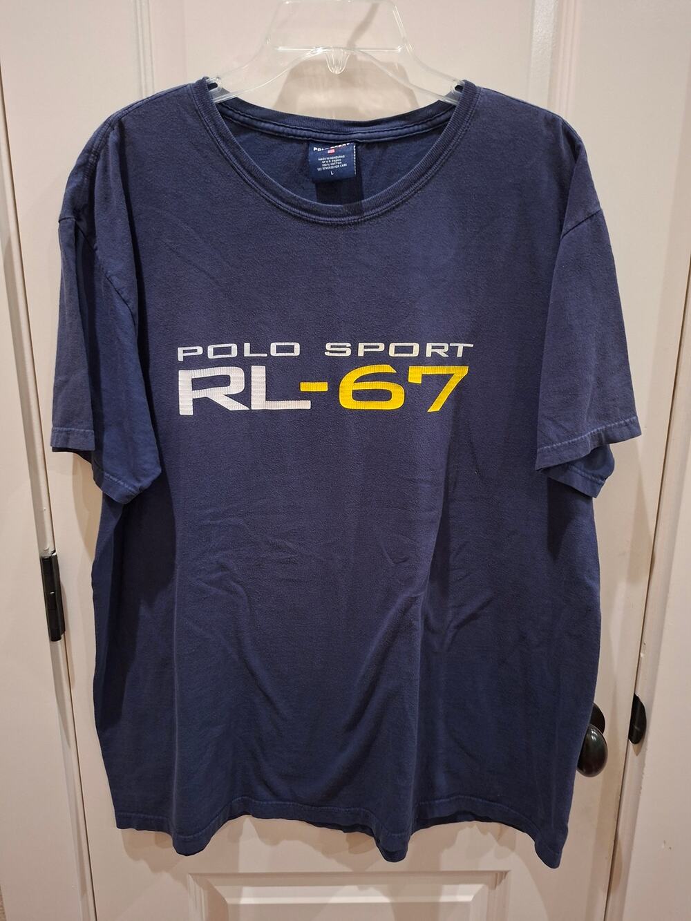 Polo Sport Ralph Lauren Navy Blue RL-67 Graphic Spellout T-Shirt Large0